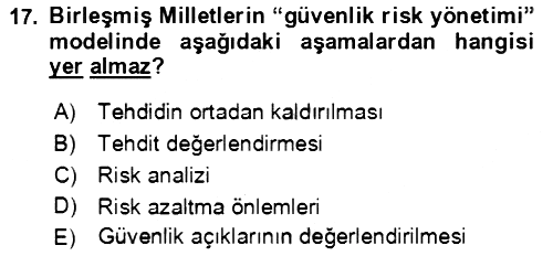 Afet Risk Azaltma Politikaları 2021-2022 Ara Sınav - 17. soru