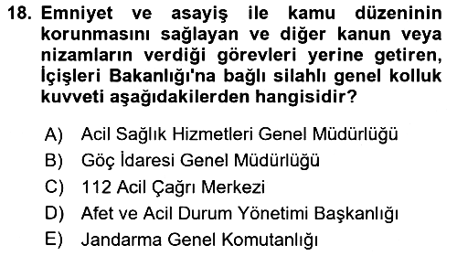 Afet Yönetimi 2 2023-2024 Ara Sınav - 18. soru
