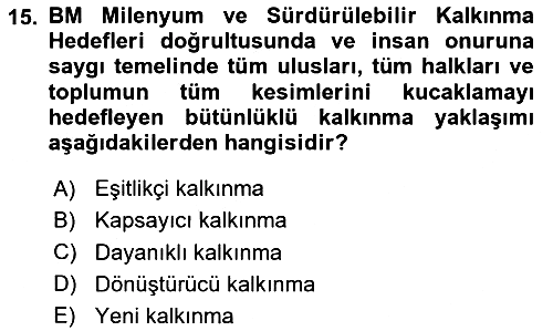 Afet Yönetimi 2 2024-2025 Dönem Sonu Sınavı - 15. soru