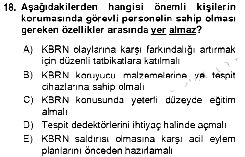 Kbrn Savunma Ve Güvenlik 2023-2024 Ara Sınav - 18. soru