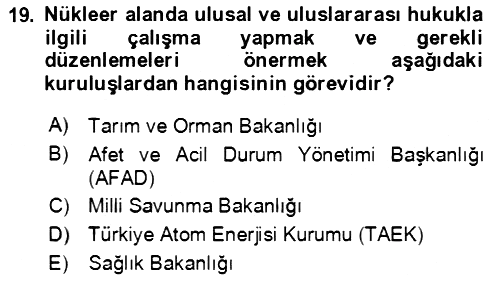 Kbrn Savunma Ve Güvenlik 2018-2019 Dönem Sonu Sınavı - 19. soru
