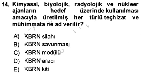 Kbrn Savunma Ve Güvenlik 2023-2024 Dönem Sonu Sınavı - 14. soru