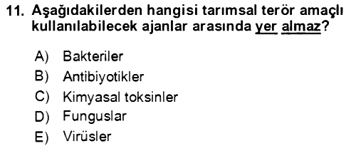 Kbrn Savunma Ve Güvenlik 2023-2024 Yaz Okulu Sınavı - 11. soru