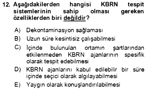 Kbrn Savunma Ve Güvenlik 2023-2024 Yaz Okulu Sınavı - 12. soru