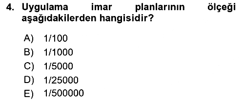 Kent, Planlama ve Afet Risk Yönetimi 2023-2024 Ara Sınav - 4. soru