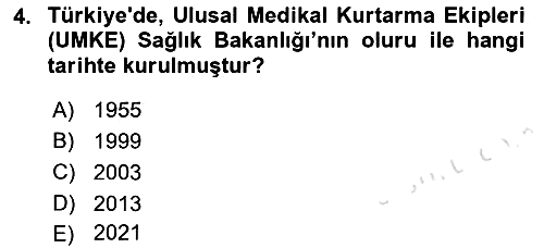 Temel Afet Bilgisi 2022-2023 Dönem Sonu Sınavı - 4. soru