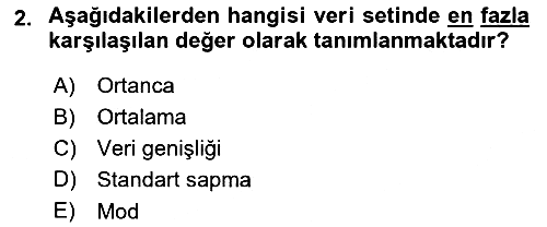 Veri Analizi Ve Değerlendirme 2024-2025 Yaz Okulu Sınavı - 2. soru