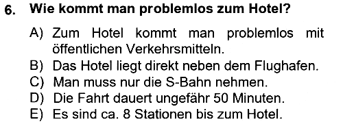 Almanca 2 2014-2015 Ara Sınav - 6. soru