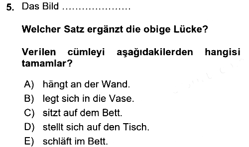 Almanca 2 2015-2016 Ara Sınav - 5. soru