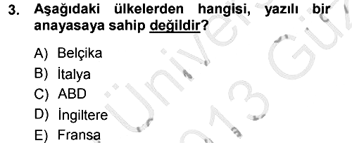 Anayasa Hukuku 2012-2013 Ara Sınav - 3. soru