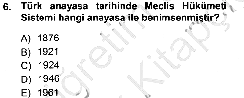 Anayasa Hukuku 2012-2013 Ara Sınav - 6. soru