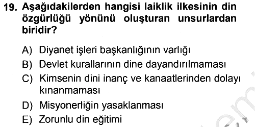 Anayasa Hukuku 2012-2013 Ara Sınav - 19. soru