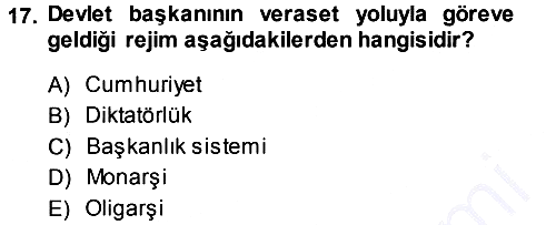 Anayasa Hukuku 2013-2014 Ara Sınav - 17. soru
