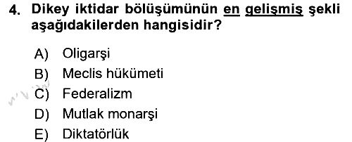 Anayasa Hukuku 2016-2017 Ara Sınav - 4. soru