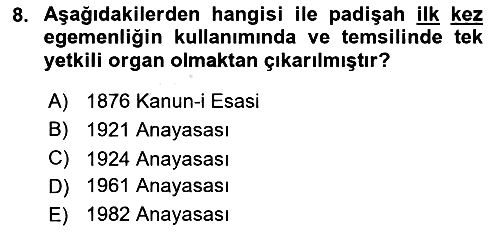 Anayasa Hukuku 2019-2020 Ara Sınav - 8. soru