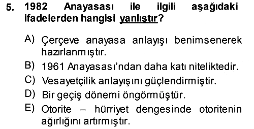 Anayasa Hukuku 2014-2015 Dönem Sonu Sınavı - 5. soru