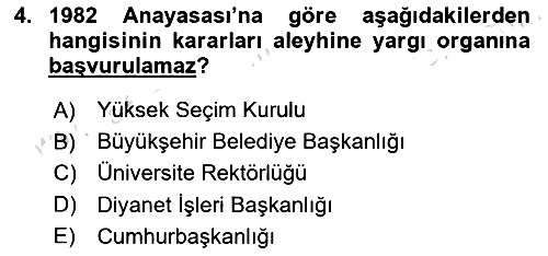 Anayasa Hukuku 2019-2020 Dönem Sonu Sınavı - 4. soru