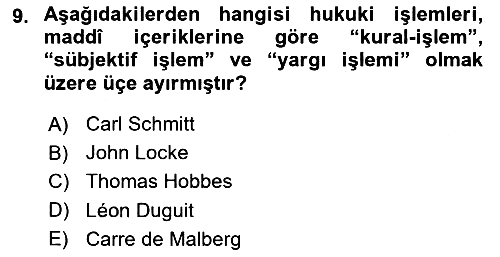 Anayasa Hukuku 2021-2022 Dönem Sonu Sınavı - 9. soru