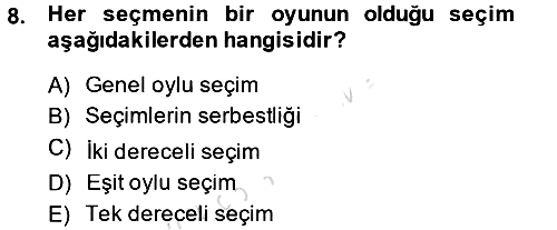 Anayasa Hukuku 2013-2014 Tek Ders Sınavı - 8. soru