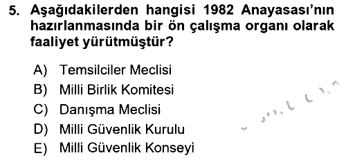 Anayasa Hukuku 2018-2019 Yaz Okulu Sınavı - 5. soru