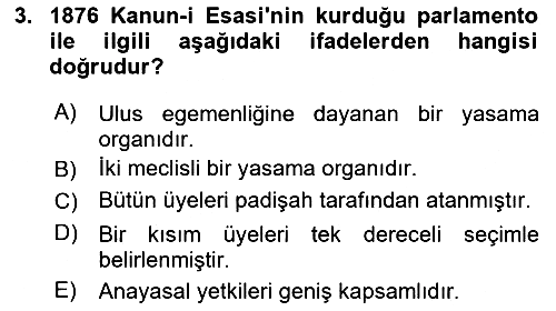 Anayasa Hukuku 2024-2025 Yaz Okulu Sınavı - 3. soru