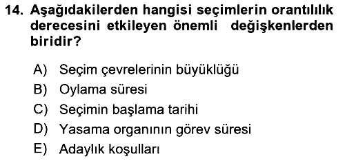 Anayasa Hukuku 2024-2025 Yaz Okulu Sınavı - 14. soru