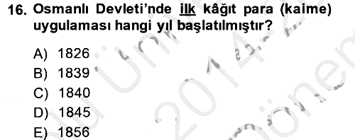 Atatürk İlkeleri Ve İnkılap Tarihi 1 2014-2015 Dönem Sonu Sınavı - 16. soru