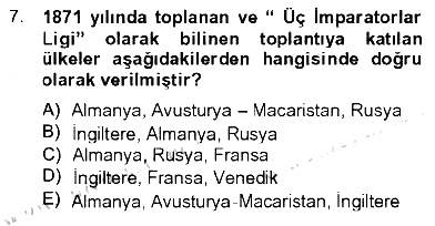 Atatürk İlkeleri Ve İnkılap Tarihi 1 2012-2013 Tek Ders Sınavı - 7. soru