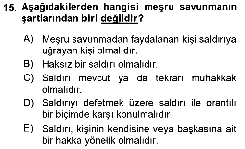 Ceza Hukuku Bilgisi 2021-2022 Ara Sınav - 15. soru