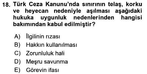Ceza Hukuku Bilgisi 2021-2022 Ara Sınav - 18. soru