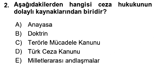Ceza Hukuku Bilgisi 2022-2023 Ara Sınav - 2. soru