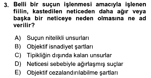 Ceza Hukuku Bilgisi 2023-2024 Dönem Sonu Sınavı - 3. soru