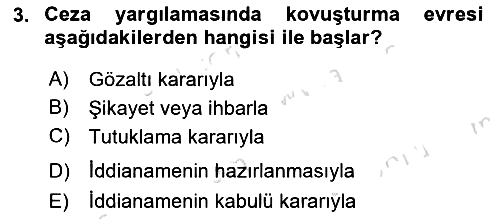 Ceza Yargılama Hukuku 2021-2022 Ara Sınav - 3. soru