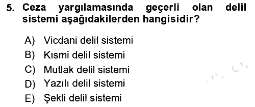 Ceza Yargılama Hukuku 2024-2025 Ara Sınav - 5. soru