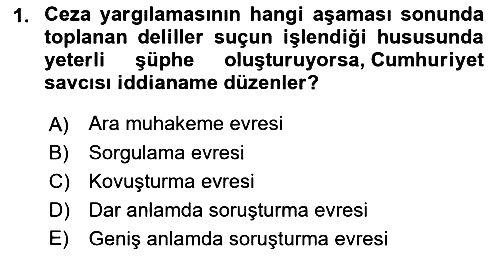 Ceza Yargılama Hukuku 2021-2022 Dönem Sonu Sınavı - 1. soru