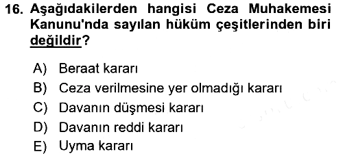 Hukuk Dili Ve Adli Yazışmalar 2017-2018 3 Ders Sınavı - 16. soru