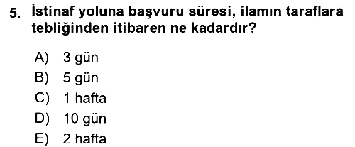 Hukuk Dili Ve Adli Yazışmalar 2016-2017 Dönem Sonu Sınavı - 5. soru