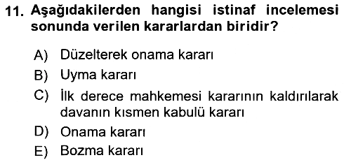 Hukuk Dili Ve Adli Yazışmalar 2018-2019 Dönem Sonu Sınavı - 11. soru