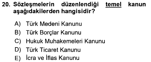 Hukuk Dili Ve Adli Yazışmalar 2018-2019 Dönem Sonu Sınavı - 20. soru