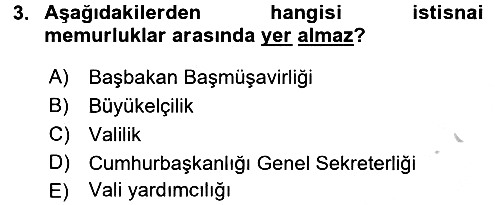 İdare Hukukuna Giriş 2016-2017 3 Ders Sınavı - 3. soru