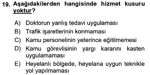 İdare Hukukuna Giriş 2017-2018 3 Ders Sınavı - 19. soru