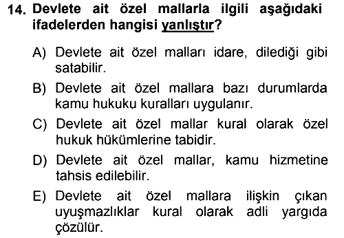 İdare Hukukuna Giriş 2012-2013 Ara Sınav - 14. soru