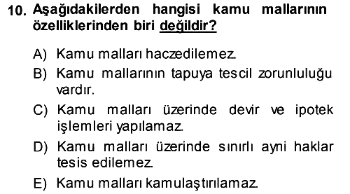 İdare Hukukuna Giriş 2013-2014 Ara Sınav - 10. soru