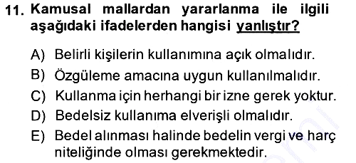 İdare Hukukuna Giriş 2013-2014 Ara Sınav - 11. soru