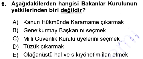 İdare Hukukuna Giriş 2015-2016 Ara Sınav - 6. soru