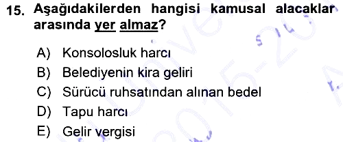İdare Hukukuna Giriş 2015-2016 Ara Sınav - 15. soru