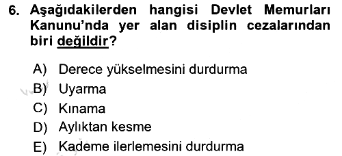 İdare Hukukuna Giriş 2022-2023 Ara Sınav - 6. soru