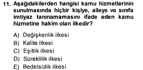 İdare Hukukuna Giriş 2013-2014 Dönem Sonu Sınavı - 11. soru