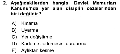 İdare Hukukuna Giriş 2016-2017 Dönem Sonu Sınavı - 2. soru