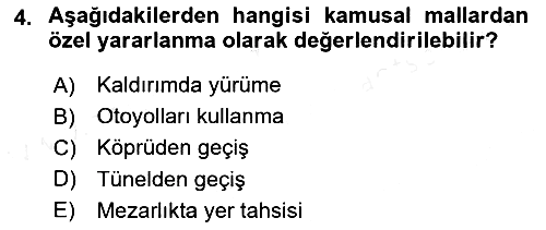 İdare Hukukuna Giriş 2018-2019 Dönem Sonu Sınavı - 4. soru
